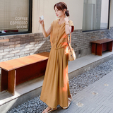 橘色超好看短袖上衣半身裙套装女2025夏新款松弛感宽松休闲两件套，女装套装/套裙，浙宝170