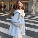 2冬新斗篷甜美兔耳朵双面呢大衣中长款外套170-2583-P305-K448，女装毛呢外套，浙宝170