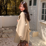 数据好出货中立领单面呢夹棉中长款毛呢外套170-2568-P215-K308，女装毛呢外套，浙宝170