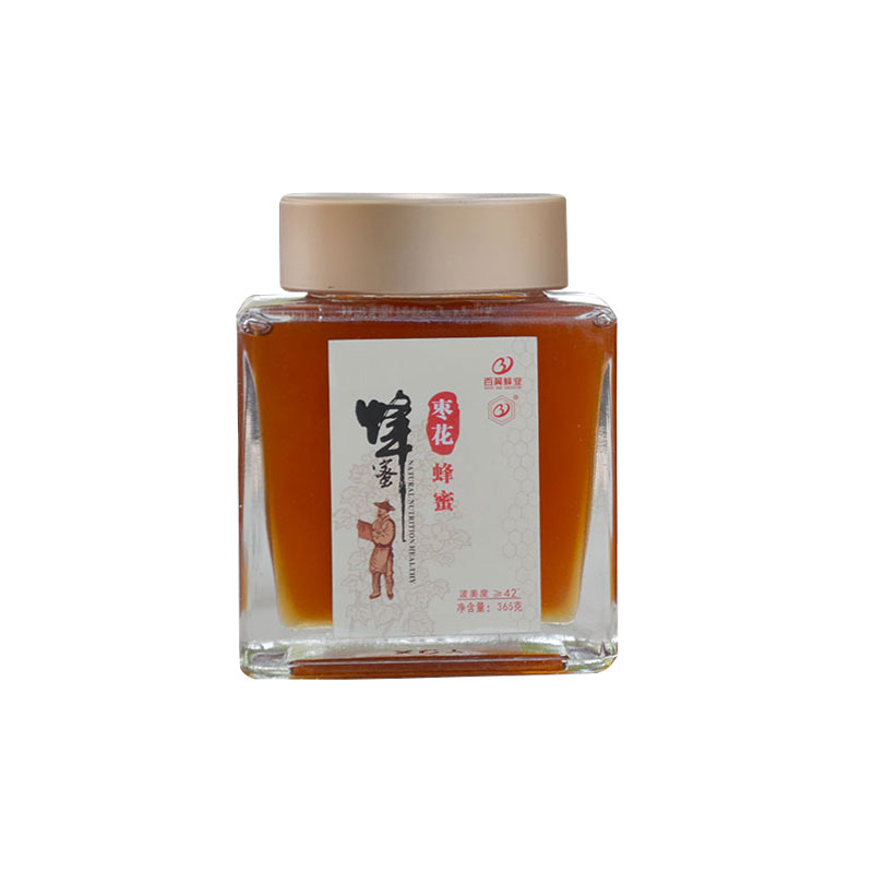 老蜂农枣花蜂蜜天然0添加纯正原蜜农家百花蜜1瓶365g玻璃瓶包邮