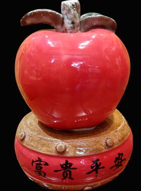 陶瓷苹果寿桃开业生日礼品摆件