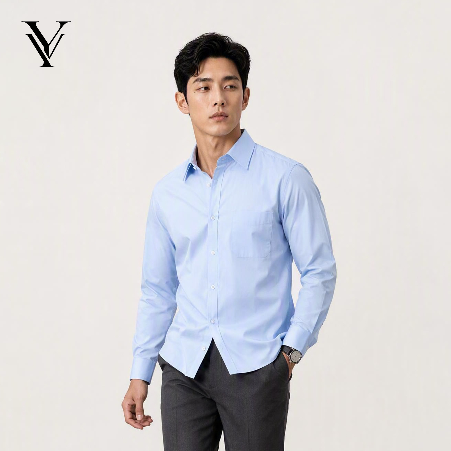 YORVIN优维可机洗莫代尔衬衫长袖