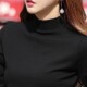 秋冬洋气上衣 t恤女2025新款 黑色半高领打底衫 女纯棉内搭中领长袖