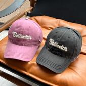 灵允深顶棒球帽子女软顶大头围显脸小春夏薄款 遮阳字母刺绣鸭舌帽
