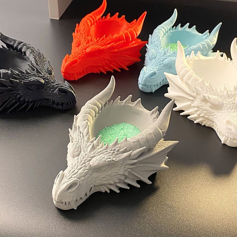 3D打印龙头烟灰缸摆件桌面饰品家居客厅装饰塑料轻便款首饰装饰盘图片