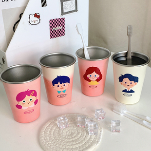 卡通小家园变色漱口杯啤酒杯网红爆款 冷饮变色铝杯彩色加厚防摔