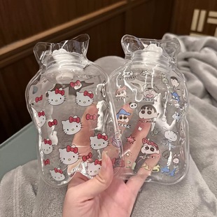 kt小猫可爱随身暖手暖宫袋热水袋注水透明卡通便携冬天学生暖水袋