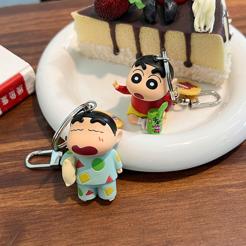 CUTE CARTOON CRAYON LITTLE NOVICE PENDANT THREE-DIMENSIONAL DOLL SCHOOL BAG PENDANT SMALL NEW DAY COUPLE KEYCHAIN
