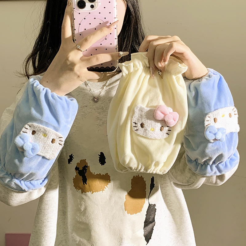 可爱2025新款袖套女上班耐脏防污成人毛衣羽绒服保暖手臂套袖手袖