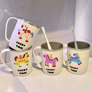 不锈钢漱口杯刷牙杯子家用可爱高颜值高档学生情侣牙具牙刷洗漱杯