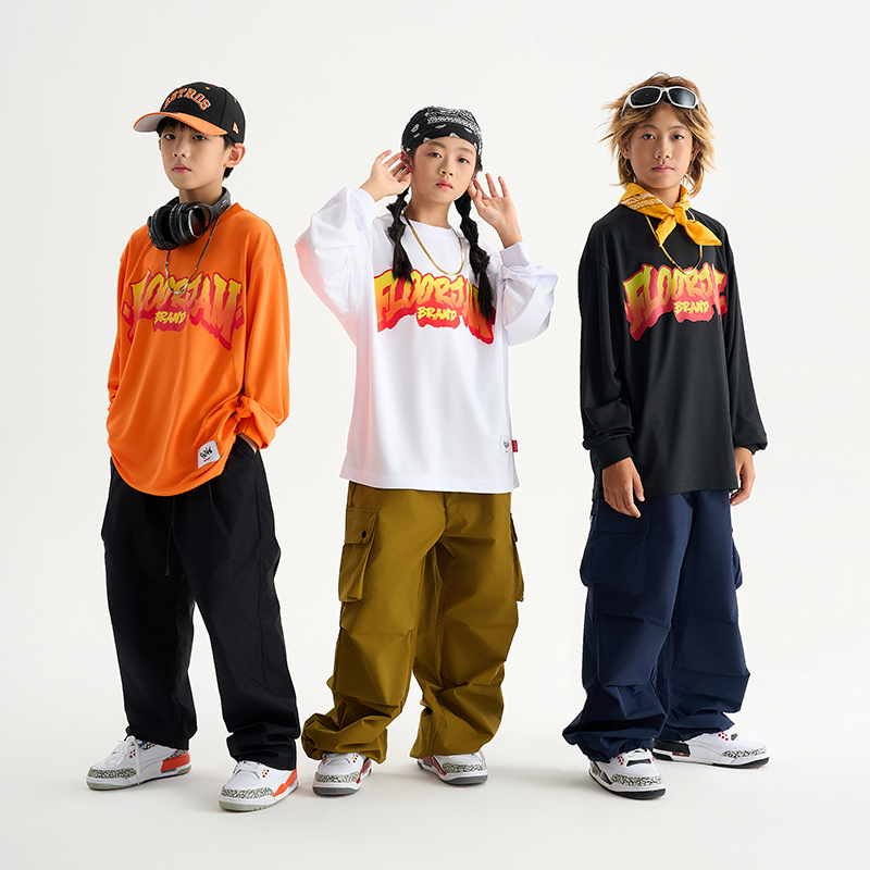 儿童街舞演出服潮服嘻哈潮牌男女童装酷帅炸街套装少儿hiphop衣服