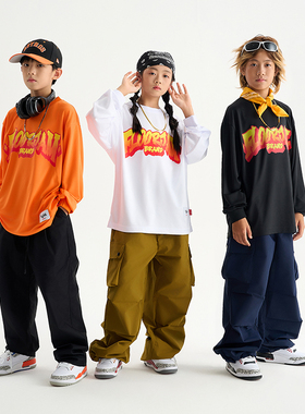 儿童街舞演出服潮服嘻哈潮牌男女童装酷帅炸街套装少儿hiphop衣服