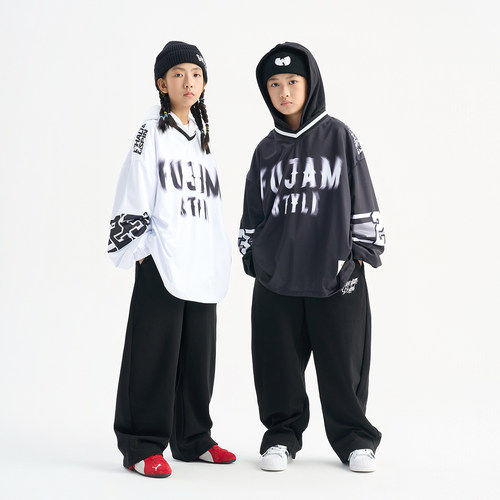 服酱儿童嘻哈街舞套装男女潮童宽松连帽长袖少儿hiphop演出服