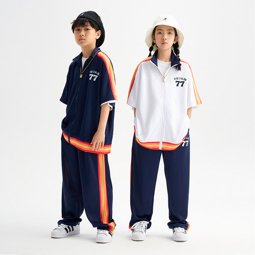 FUJAM潮牌童装少儿hiphop潮流复古运动宽松套装儿童街舞演出潮服