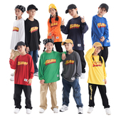 演出服装 服酱少儿街舞美式 HIPHOP嘻哈BBOY速干T恤popping宽松长袖