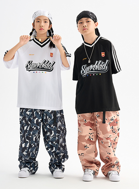 FUJAM潮牌童装经典复古短袖街舞儿童潮服少儿hiphop帅气演出服装