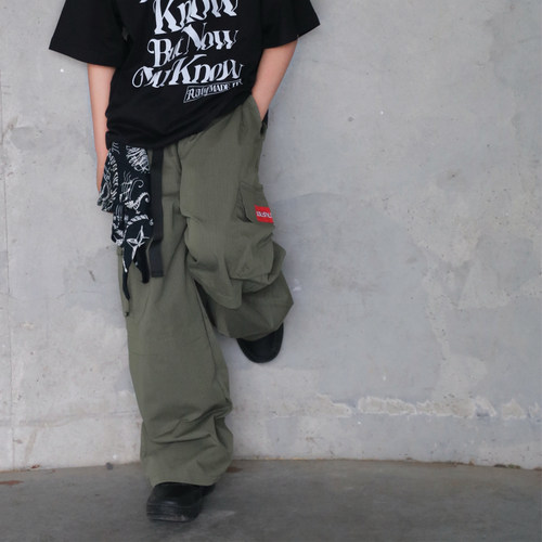 FUJAM联名SOULSTYLE儿童街舞hiphop工装裤多口袋伞兵裤宽松直筒裤