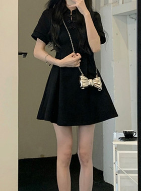 国潮新中式复古短袖连衣裙女夏季