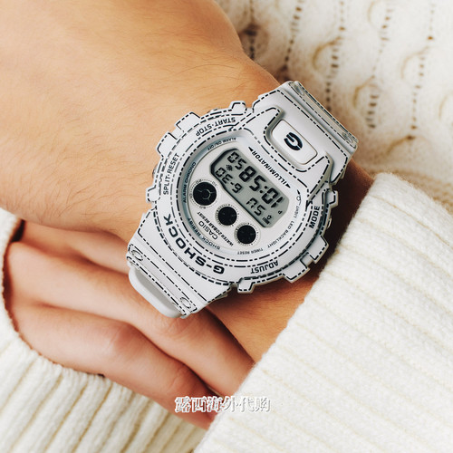 代购Casio G-SHOCK男女腕表计时闹钟夜光防水折纸漫画风DW6900
