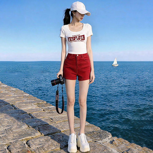 感品牌休闲运动套装女夏洋气显瘦宽松上衣高腰短裤薄款两件套