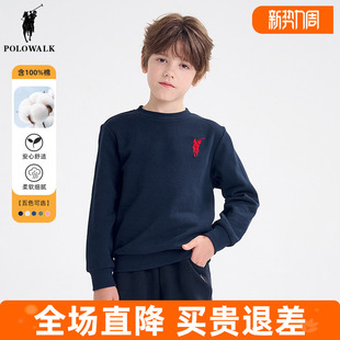 T恤套头上衣 男童女童圆领长袖 polowalk童装 儿童卫衣2026春秋装