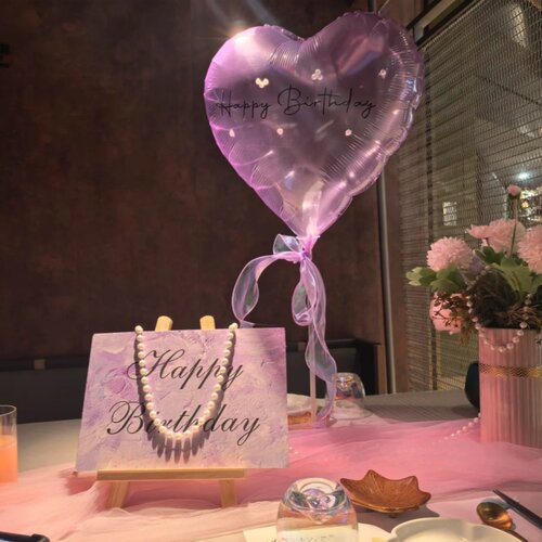 紫色油画风HAPPY BIRTHDAY生日快乐kt板生日场景创意装饰用品摆件