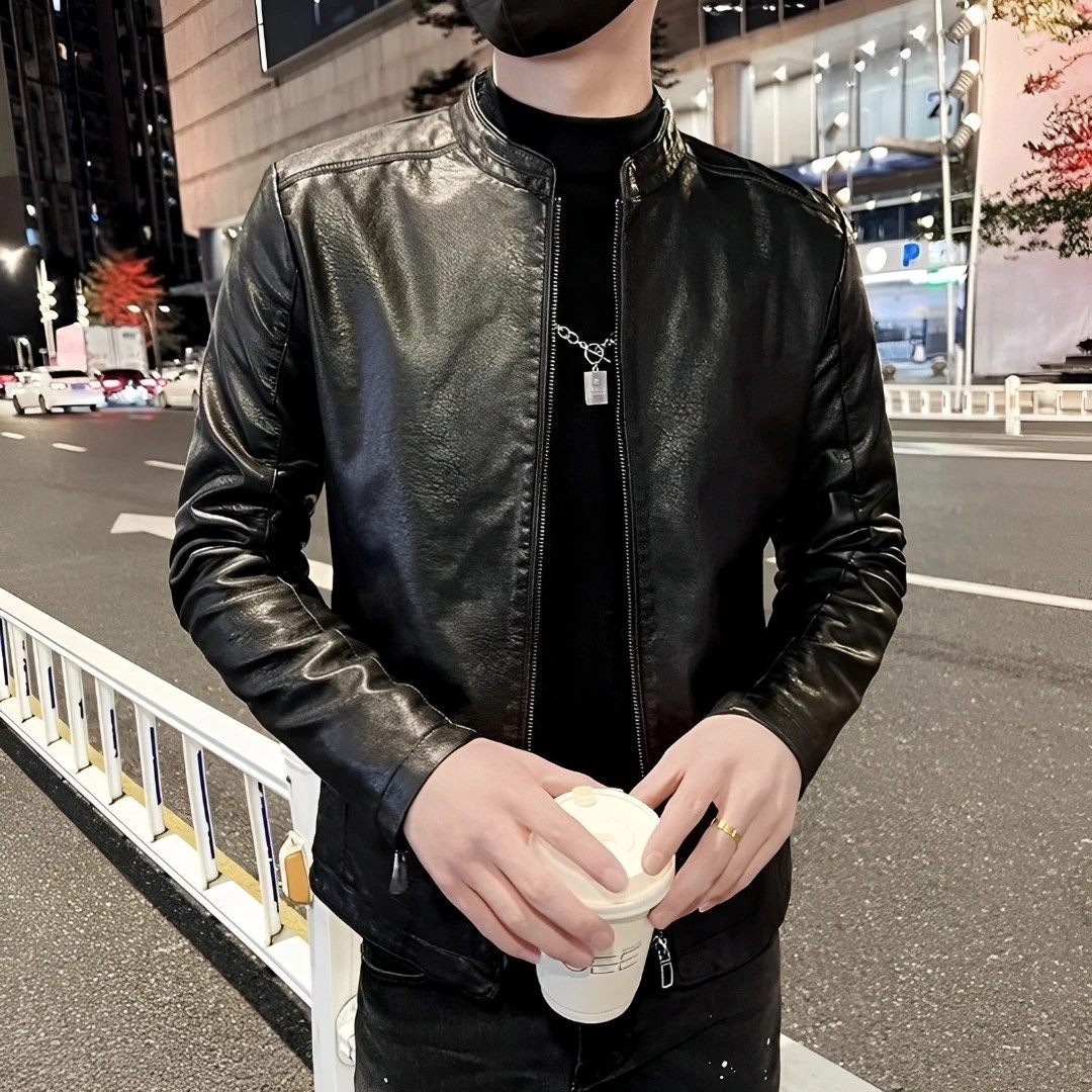 2024新款美式痞帅潮牌皮衣男