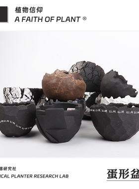 蛋壳潮流块根植物龙舌兰龟甲龙块根SRL陶瓷手工花盆NEIGHBORHOOD