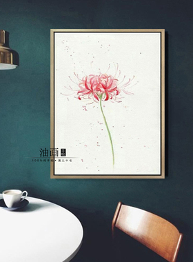 纯手绘抽象风客厅沙发花卉油画