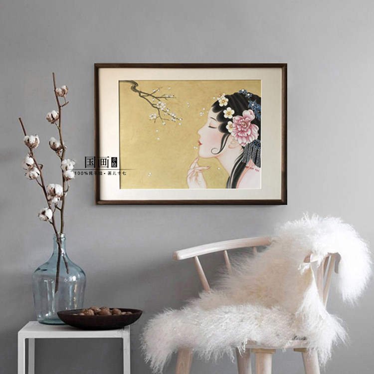 【南枝独有花】手绘新中式工笔古风仕女人物牡丹亭京剧国画装饰画