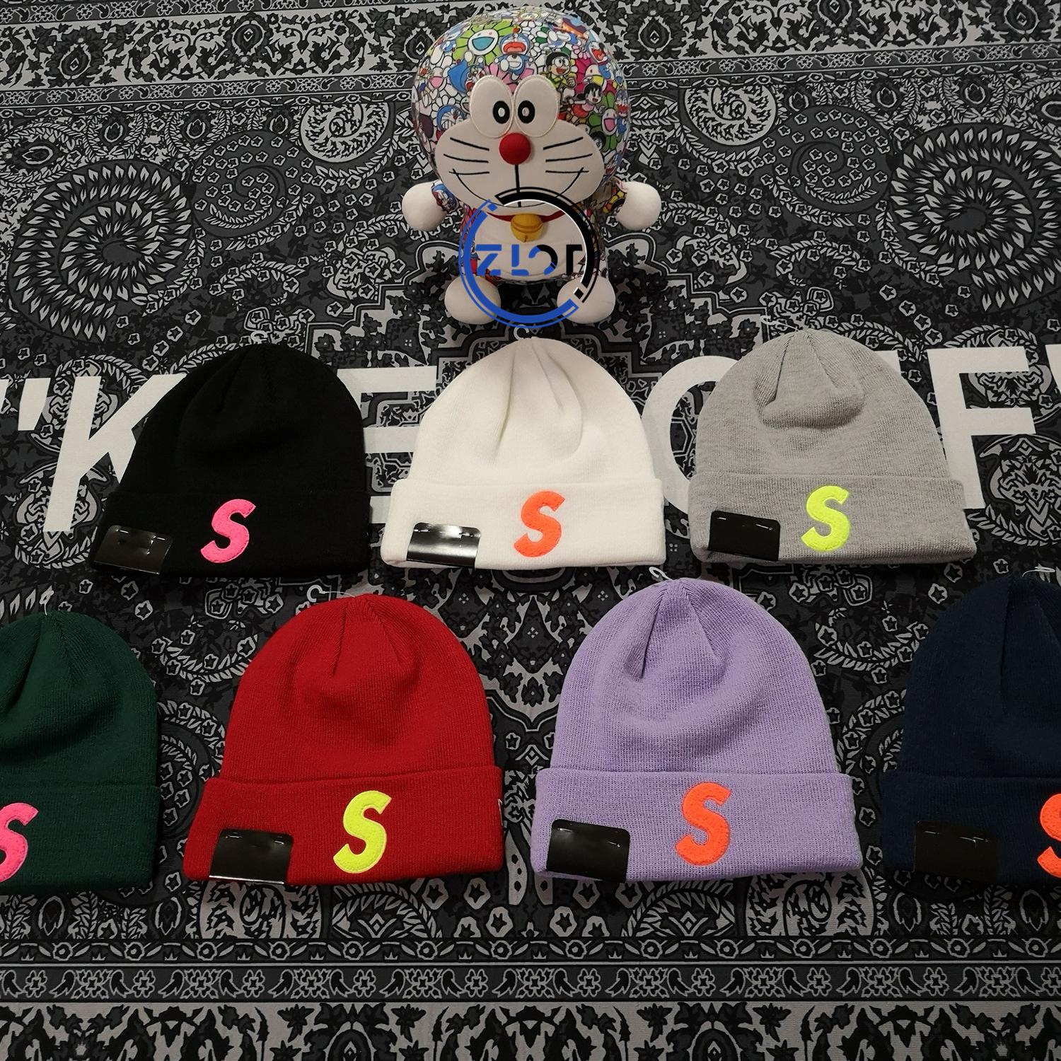 针织帽男女同款植绒SLOGO