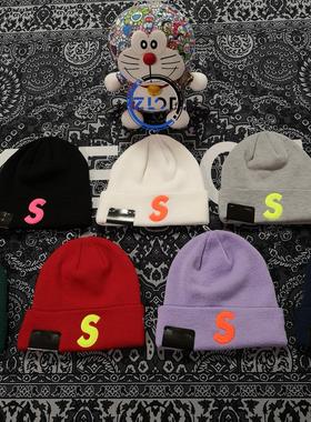 渠道货ZLOT 19FW S Logo Beanie撞色植绒刺绣 冷帽 针织帽 毛线帽
