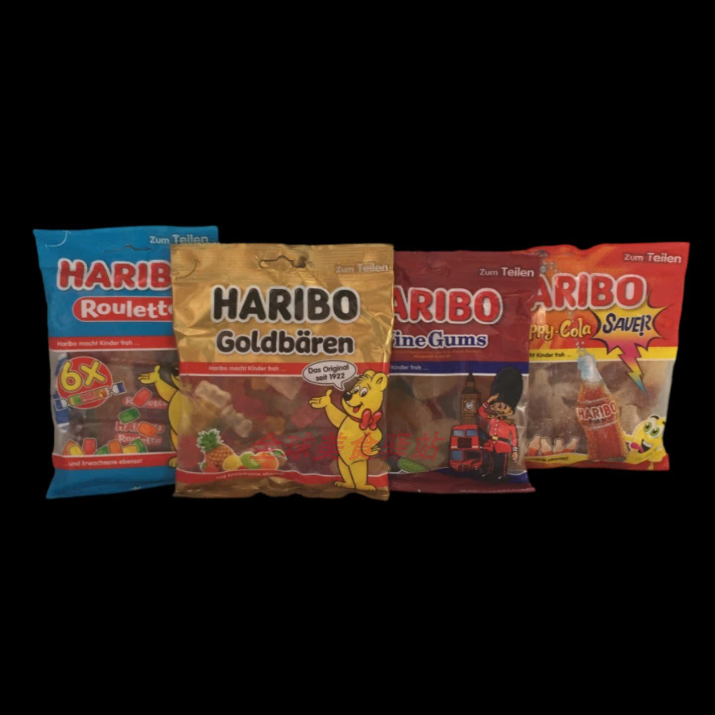德国进口Haribo哈瑞宝软糖金熊橡皮糖可乐瓶混合水果味糖果150g