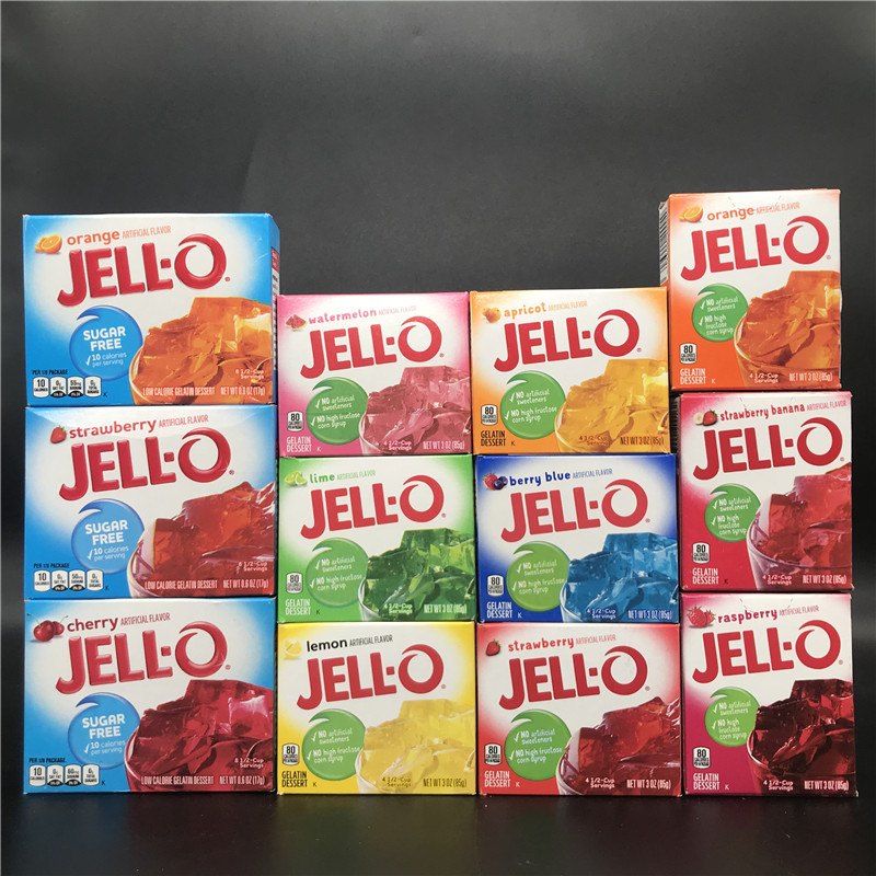 JELLO GELATIN DESSERT杰乐牌水果味果冻粉食用自制免煮