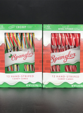 墨西哥进口Spangler Candy Canes拐杖糖圣诞节糖果薄荷味樱桃味