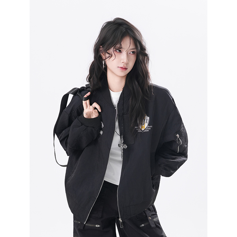 kk soul美式复古飞行员夹克外套秋冬宽松小众设计机能风上衣外套