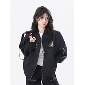 soul美式 复古飞行员夹克外套秋冬宽松小众设计机能风上衣外套