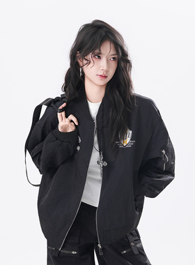 kk soul美式复古飞行员夹克外套秋冬宽松小众设计机能风上衣外套