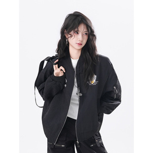 kk soul美式复古飞行员夹克外套秋冬宽松小众设计机能风上衣外套