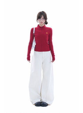 kk soul美式街头短款显瘦上衣修身小众辣妹字母刺绣休闲早春开衫