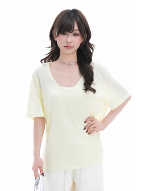 kk soul韩系ins风轻薄微透短袖T恤女夏季软糯薄款纯色打底衫上衣