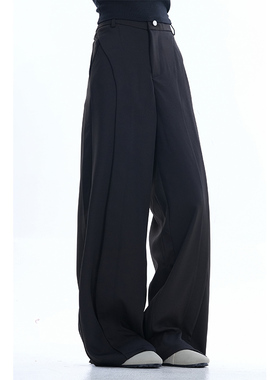 kk soul弧形活动页设计高级感cleanfit西裤潮垂感硬挺宽松阔腿裤