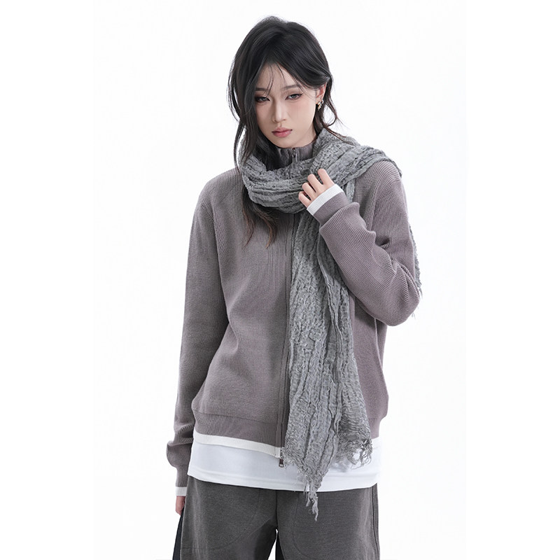 kk soul美式复古纯色拉链毛衣女早秋高级感宽松百搭针织开衫上衣,女装/女士精品,毛针织衫,淘宝优惠券,粉丝福利购,淘宝优惠卷