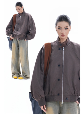 kk soul美式复古cleanfit设计飞行员夹克女中性高级感棒球服外套