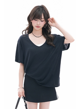 kk soul韩系轻薄松弛感ins风短袖T恤夏季软糯宽松纯色打底衫上衣