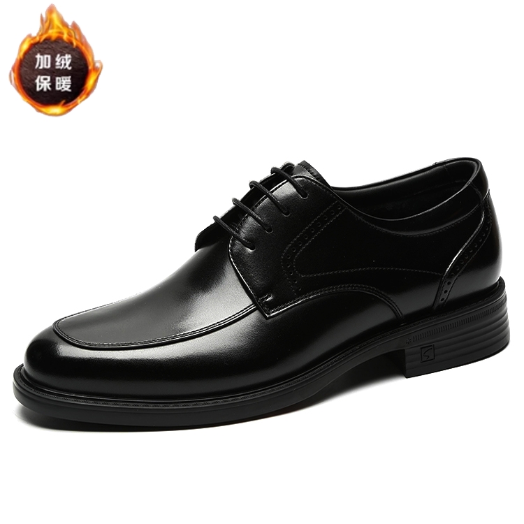 沙驰加绒保暖真皮低帮二棉鞋