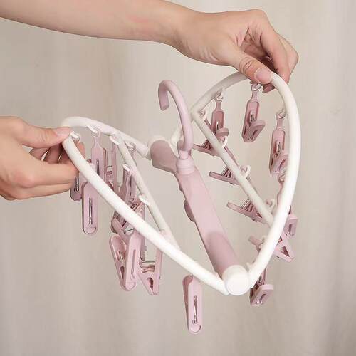 可折叠内裤衣架袜子架家用卧室晾衣架多夹子挂衣钩学生宿舍阳台