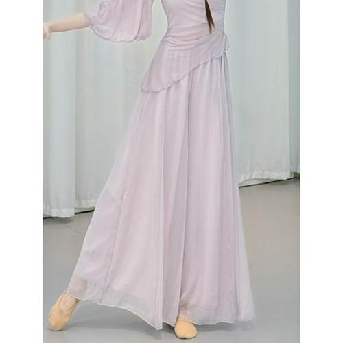 飘逸仙气双层纱阔腿古典舞裙裤