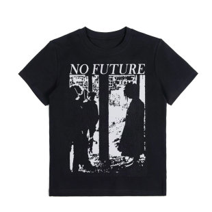 Einsamer 标语图案慵懒男女同款 Richer Future 短袖