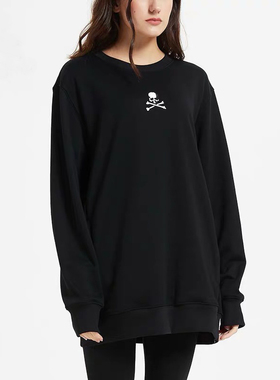 男女印花MMJ骷髅MASTERMIND WORLD黑色圆领健康棉卫衣女外套情侣